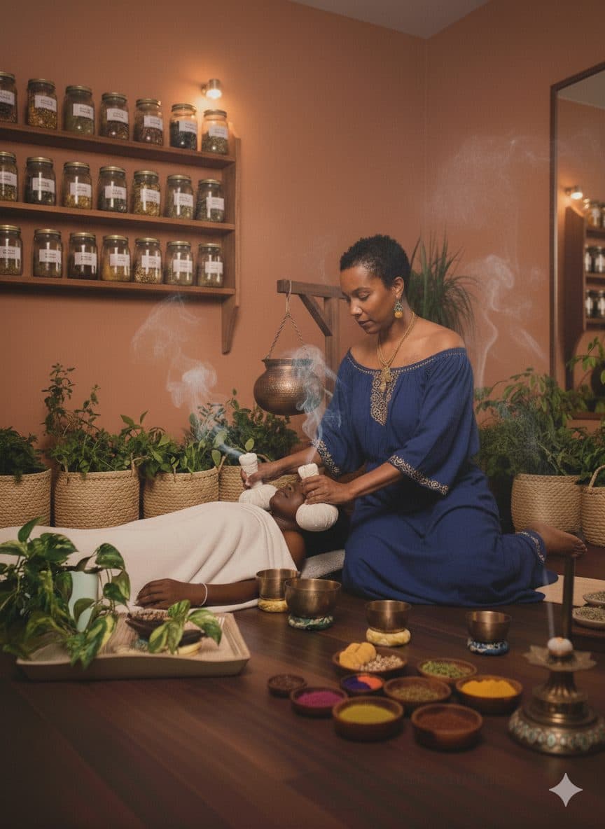 Dr. Crystal meditating with singing bowls